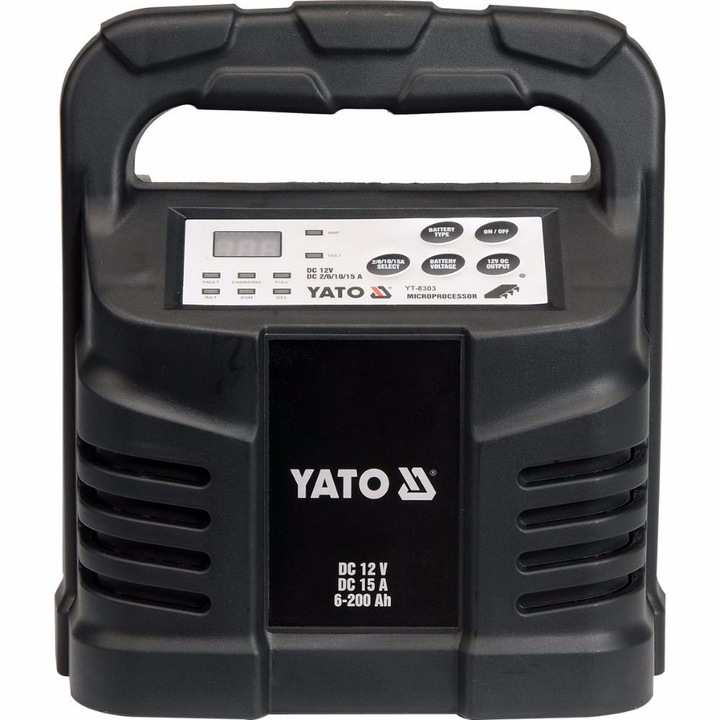Професионално дигитално зарядно за акумулатор Yato, 12 V, 6 - 200 Ah