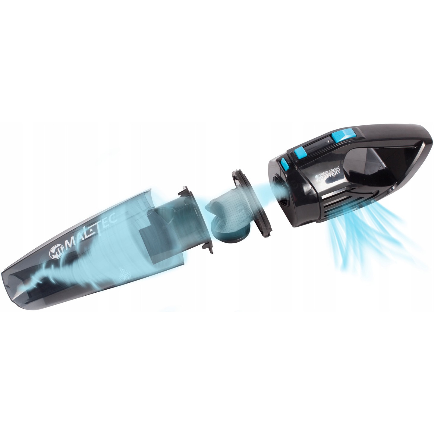 Aspirateur De Voiture Sans Fil MalTec Turbo Cyclone - Sans Sac, Fonction Wet&Dry, Portable Et Pratique