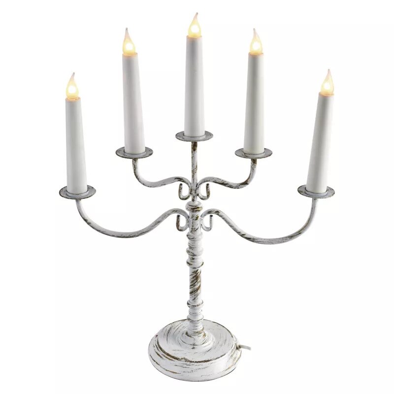 Decoratiune Craciun, Sfesnic, Alb, Emos ZY2211, 5 LED 1,35W, Lumina Calda