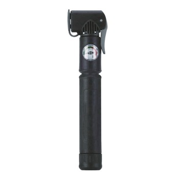 Mini pompa pentru bicicleta, manometru, presiune 0-6bar, plastic, negru Mini pompa pentru bicicleta, manometru, presiune 0-6bar, plastic, negru