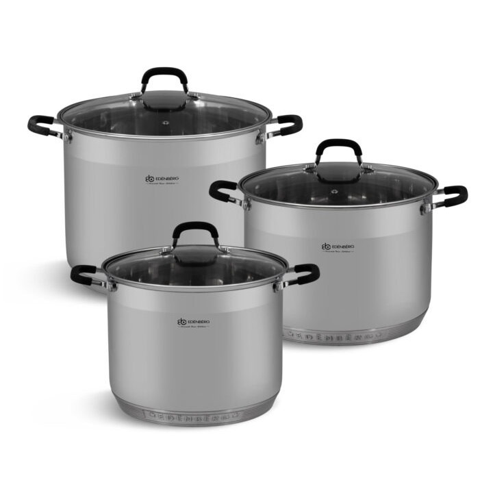 Комплект съдове за готвене EDENBERG EB-520, сет от 6 части 11L ,13L ,16L.