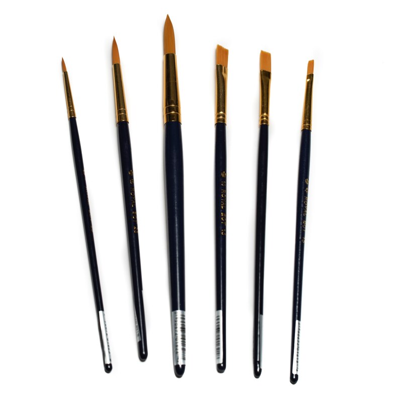 Set 6 pensule scolare, rotunde si late, fir sintetic
