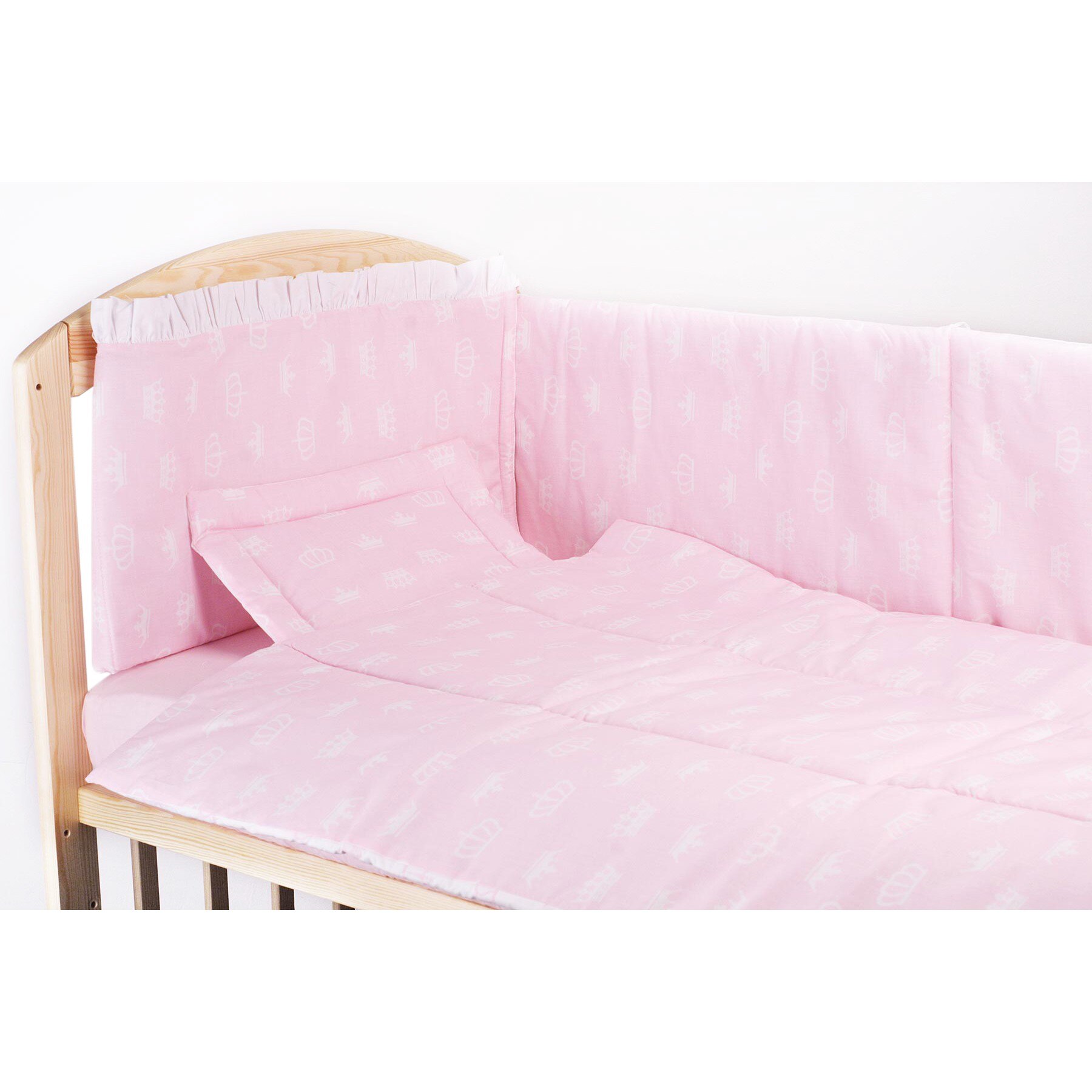 Lenjerie 4 piese princess doua fete 120x60 cm