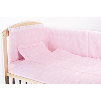 Lenjerie 4 piese princess doua fete 120x60 cm Lenjerie 4 piese princess doua fete 120x60 cm