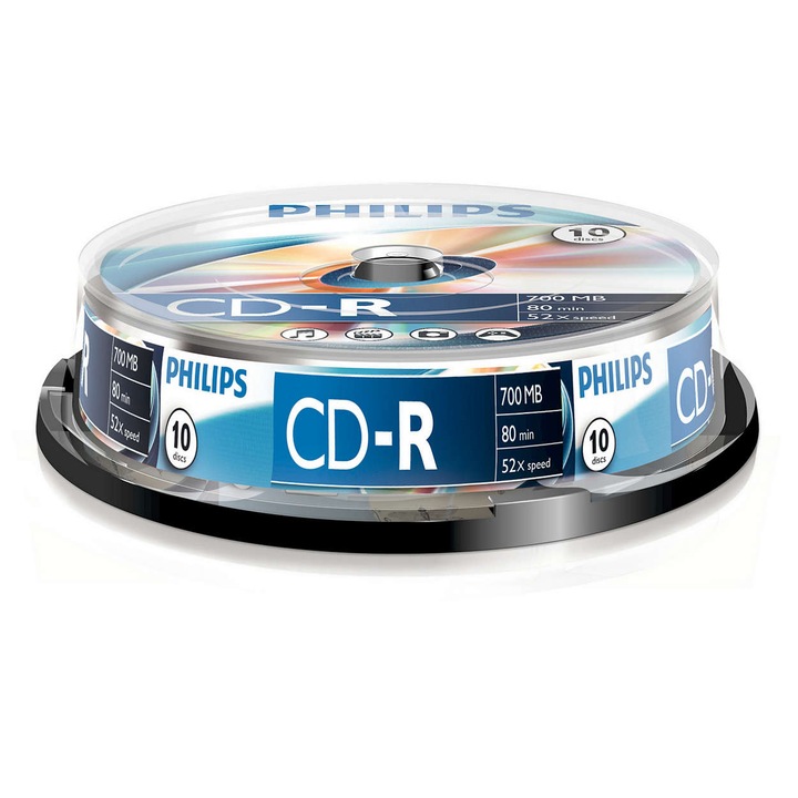 CD-R Philips, 700MB, 52X, 10 darab