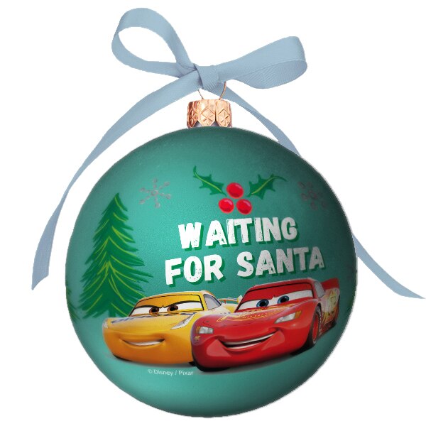 Glob luminos pentru Craciun cu led, Disney Cars - Waiting For Santa, Multicolor, 7cm