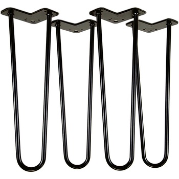 Set (4 bucati) picioare metalice Hairpin , 40 cm, cu 2 brate, diametru 10mm Negre Set (4 bucati) picioare metalice Hairpin , 40 cm, cu 2 brate, diametru 10mm Negre