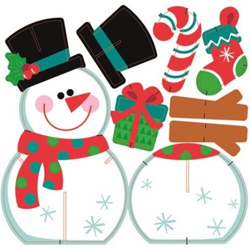 Set asamblabil din carton, Om de zapada cu sclipici, 23 x 19 cm