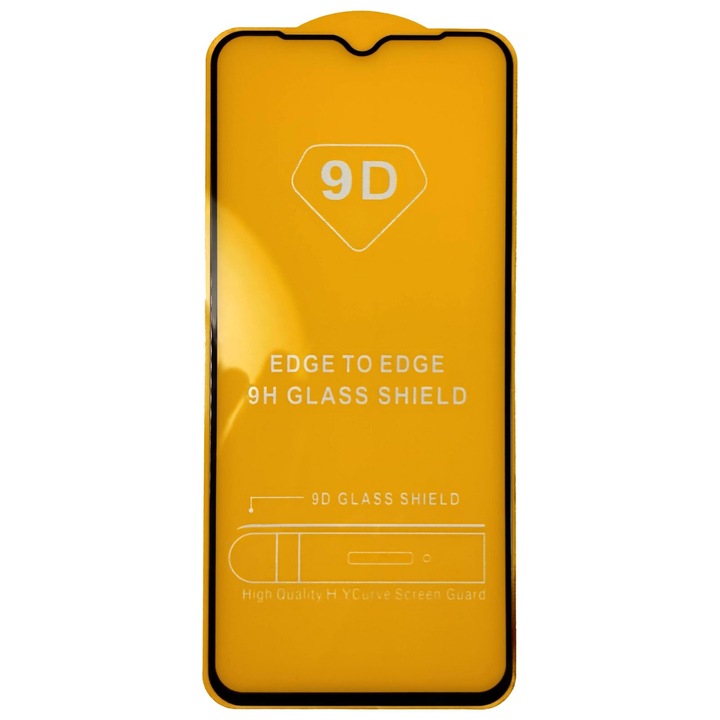 Xiaomi Redmi 9C edzett üvegfólia, 3D Fekete, TELJES KÉPERNYŐS, Tempered Glass, Ütésálló, Viceversa
