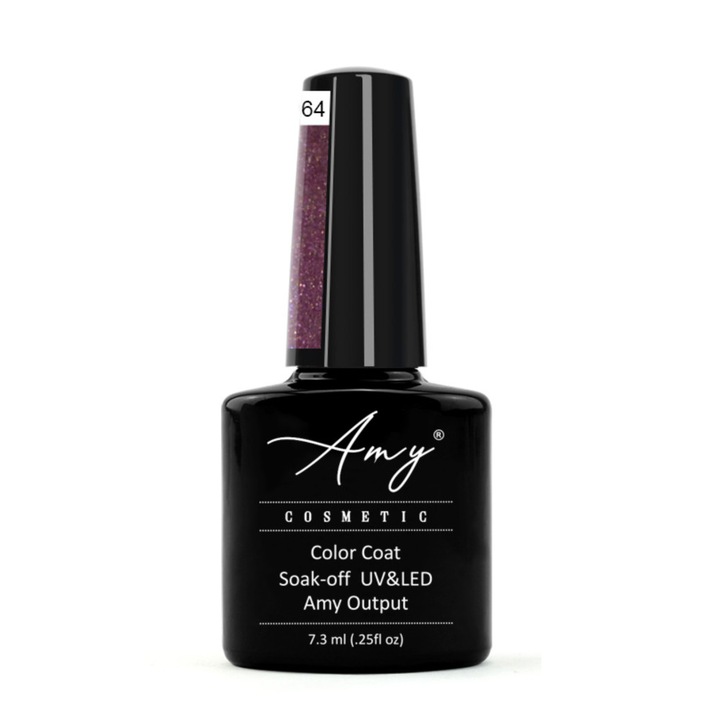 Oja semipermanenta, Amy Cosmetic 64, Mov stralucitor, 7.3ml