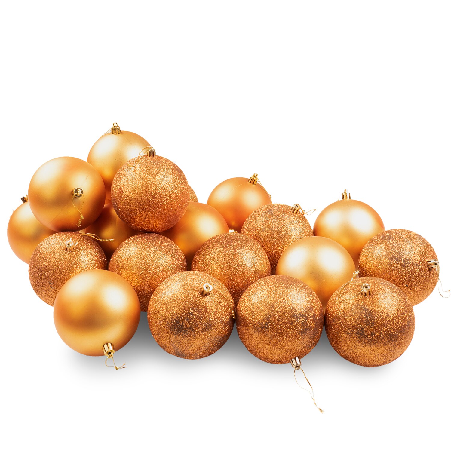 Set Holly mix 20 globuri mate si pudrate, 10 cm, aurii