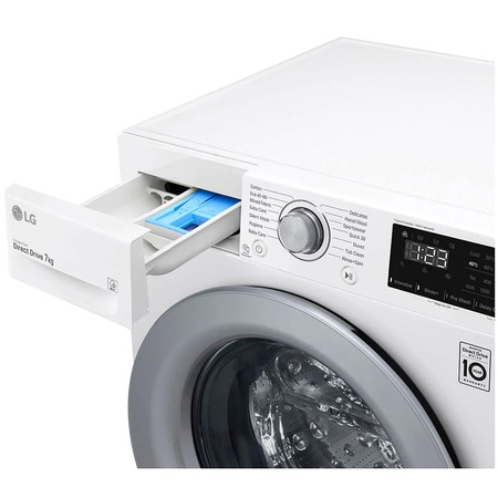 Masina spalat rufe LG F4WN207N4E, 7 kg, 1400 RPM, Clasa D, Inverter Direct Drive, Smart Diagnosis, Alb