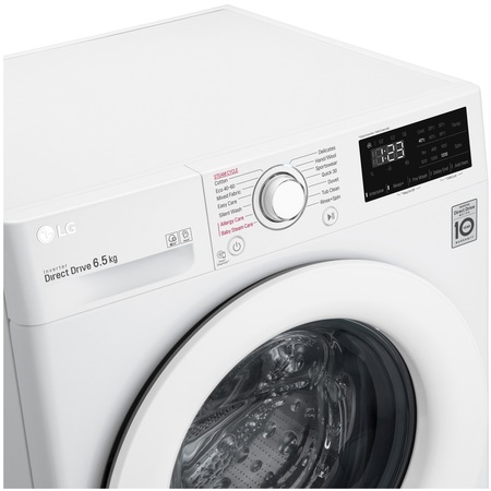 Masina spalat rufe Slim LG F2WN2S6S3E, 6.5 kg, 1200 RPM, Clasa E, Inverter Direct Drive,Steam, Smart Diagnosis, Alb