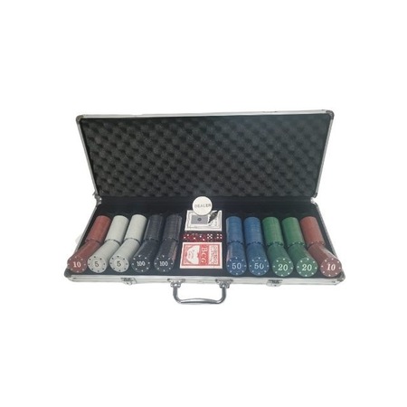 Set poker profesional 500 jetoane numerotate in valiza