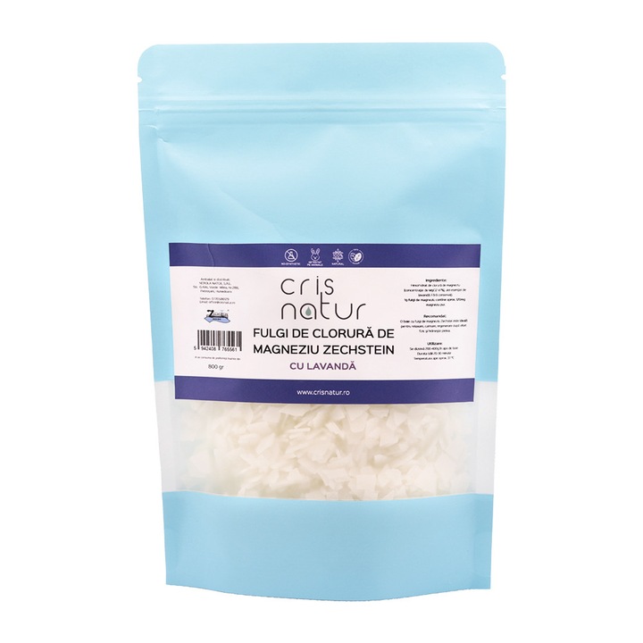 Fulgi de Magneziu pentru baie Zechstein cu Lavanda 800g, Ajuta la relaxarea muschilor, reducerea stresului si un somn profund
