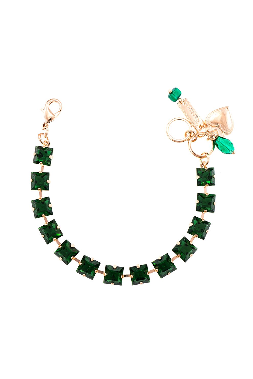 Roxannes - Mariana Jewellery, Bratara placata cu aur rose de 24K, Verde/Auriu