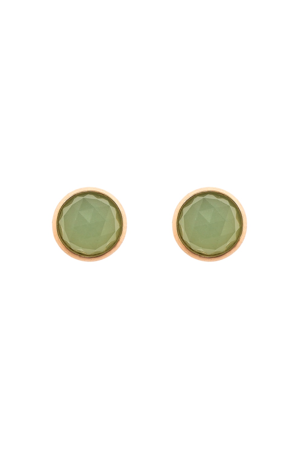 Roxannes - Mariana Jewellery, Cercei rotunzi placati cu aur rose de 24K, Verde/Auriu rose