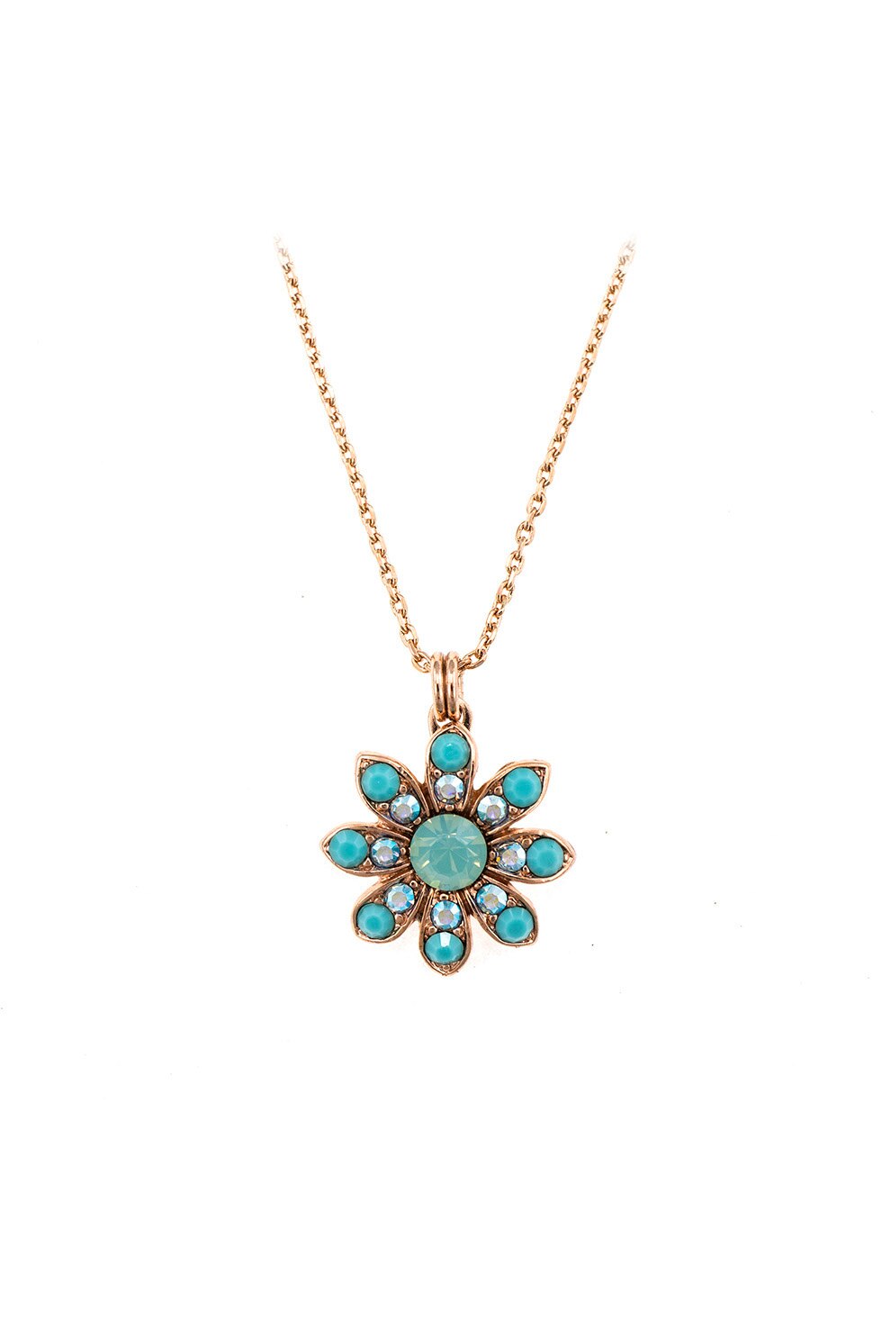 Roxannes - Mariana Jewellery, Colier placat cu aur rose de 24K si pandantiv cu , Auriu/Turcoaz