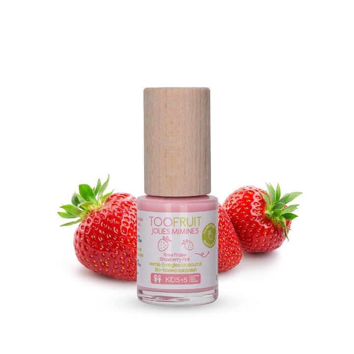Детски лак за нокти TOOFRUIT JOULES MIMINES, Ягода, +5 години, 10 мл