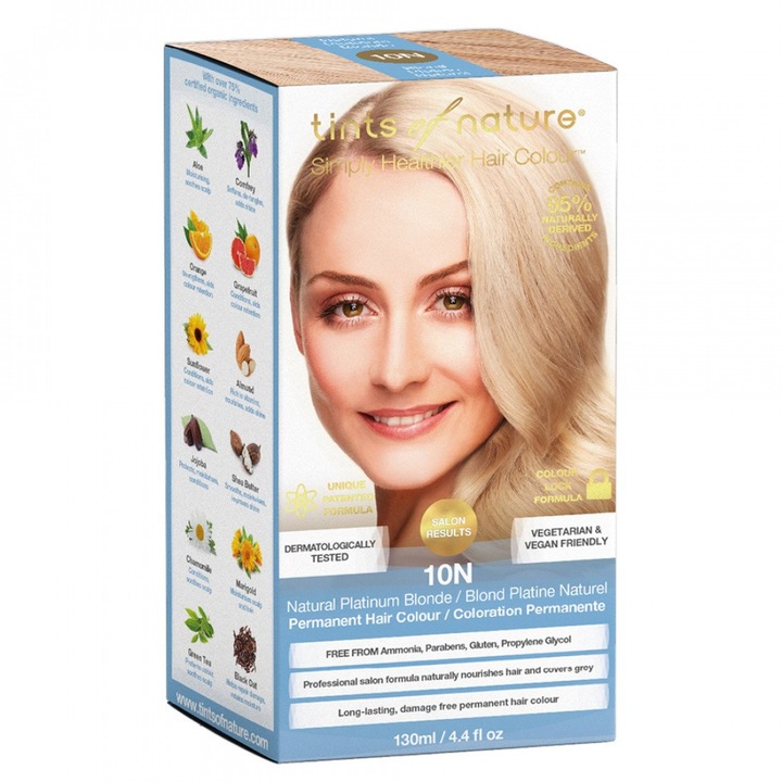 Vopsea de par permanenta 10N blond platinat 130 ml. 4,4 fl.
