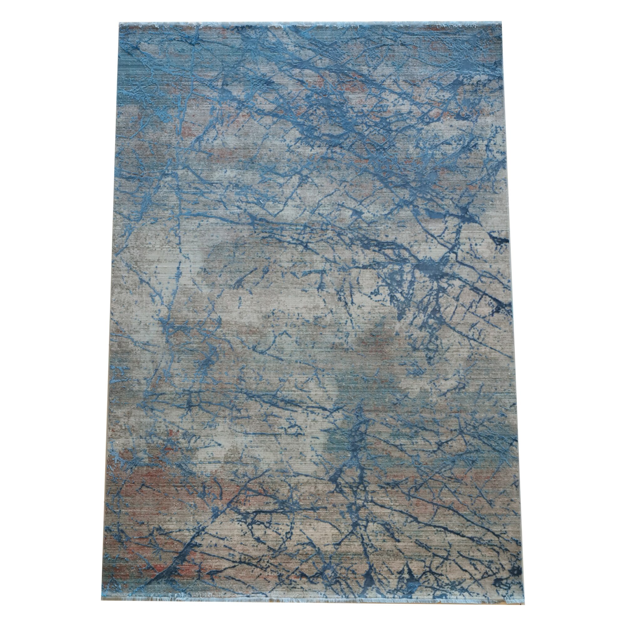 Covoare Karacahan Historia Overdye 3042A Blue/258, 160X230 cm, aspect modern, 6 mm inaltime
