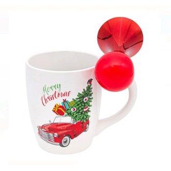 Cana uriasa de Craciun Ceramica rosie Claxon 750 ml Cana uriasa de Craciun Ceramica rosie Claxon 750 ml