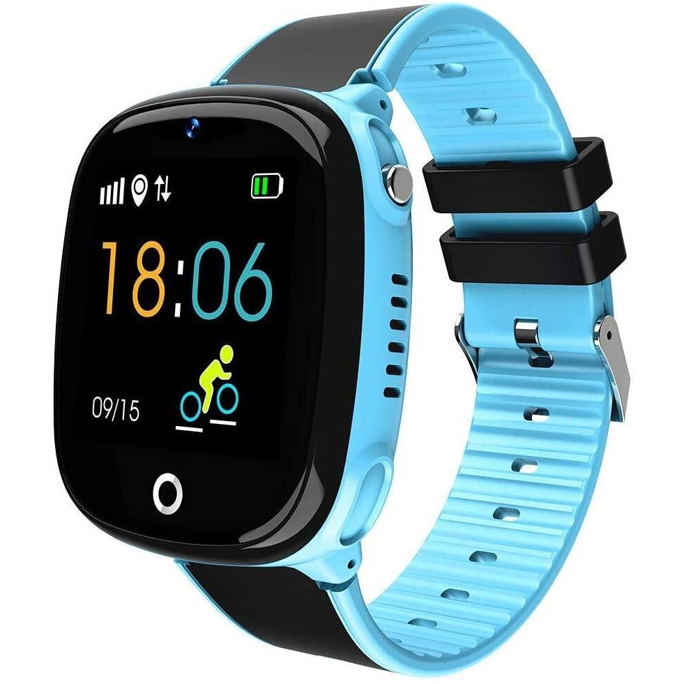 Ceas smartwatch copii SMARTECH localizare GPS, camera foto, functie telefon, buton SOS si monitorizare spion, 239 Negru cu Bleu
