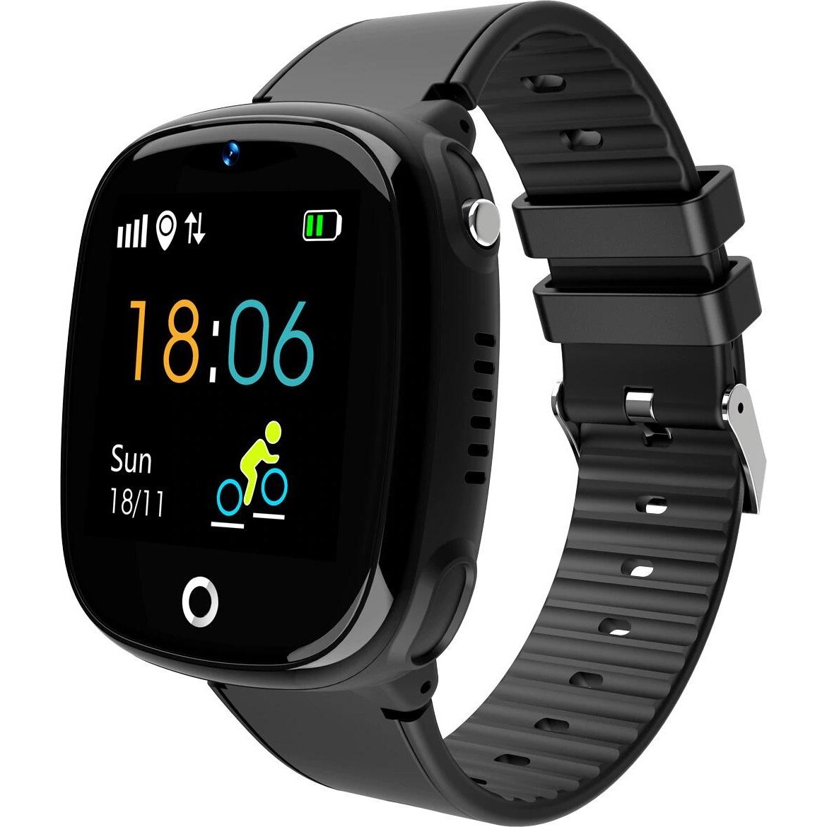 Ceas smartwatch copii SMARTECH localizare GPS, camera foto, functie telefon, buton SOS si monitorizare spion, 238 Negru