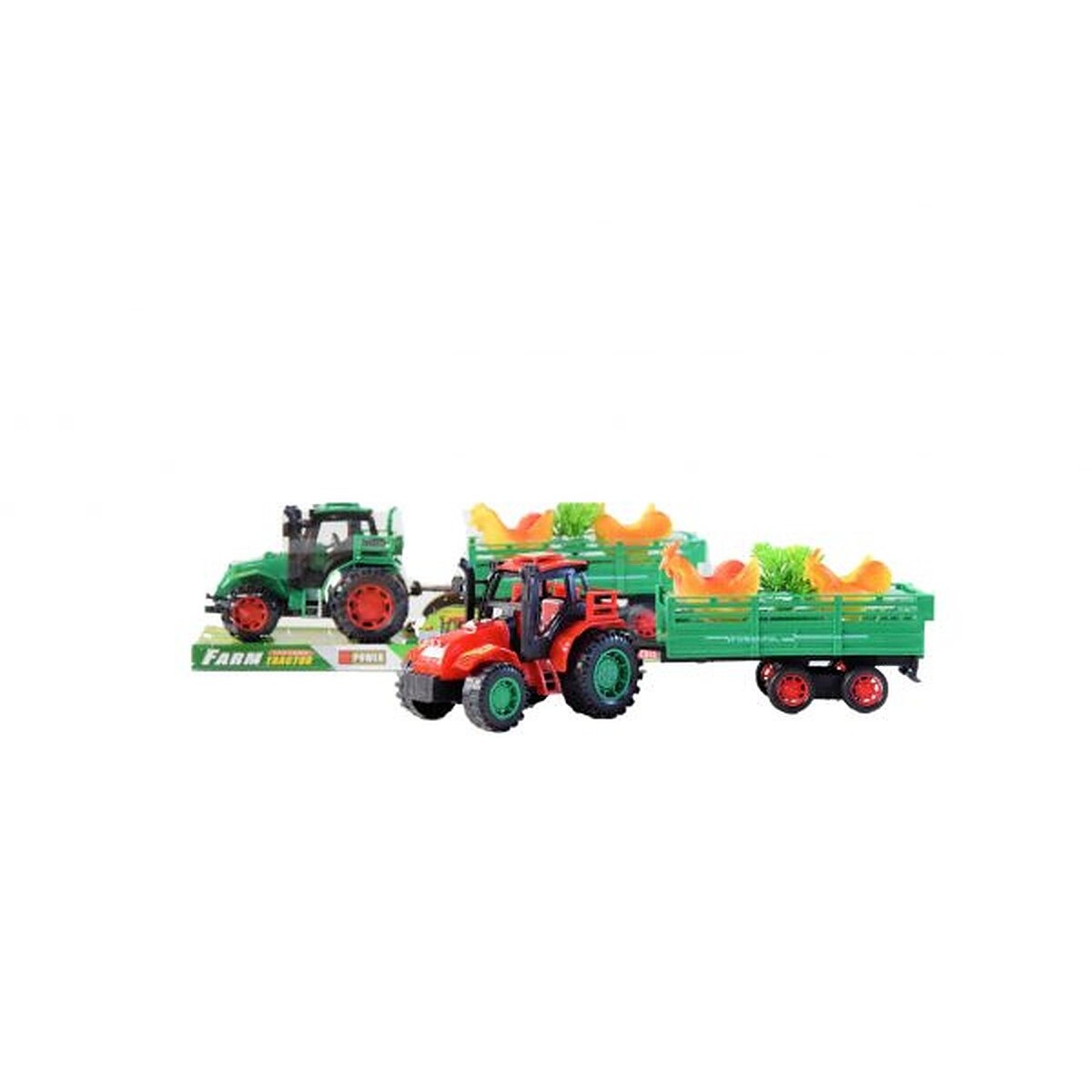 Set Tractor cu remorca si pasari,38x11x12 cm,3 ani +