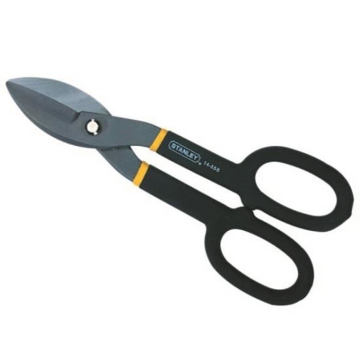Ножици Stanley MaxSteel, За ламарина, Черен/Сребрист, 250мм