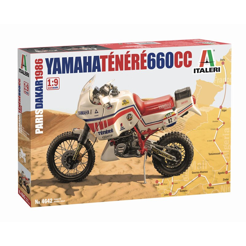 Kit de construit motocicleta YAMAHA 660cc Paris Dakar 1986 1:9