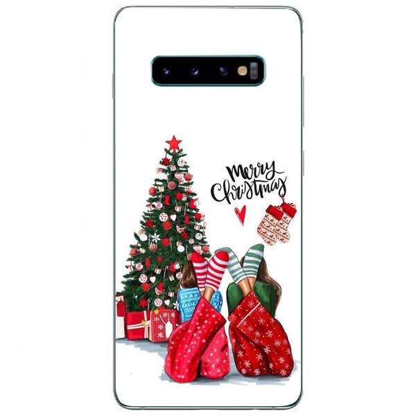 Husa din Silicon, Craciun BFF Christmas pentru Samsung Galaxy S10 Plus, Multicolor