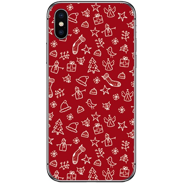Husa din Silicon, Craciun Christmas Mix pentru iPhone X, Multicolor