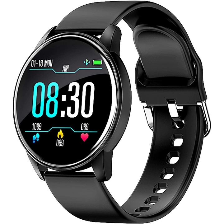 Pyramid Fitness okosóra, Q16 Pulse, Vérnyomás, Lépésszámláló, Vízálló IP68, Fekete