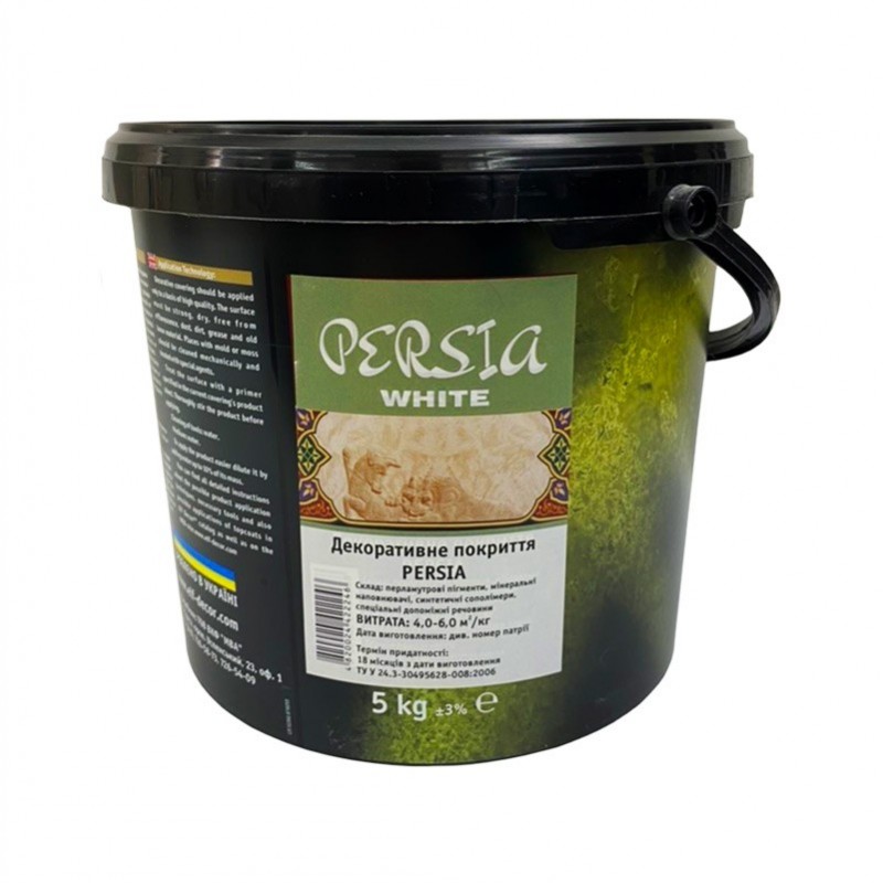 Vopsea decorativa Persia, culoare White, pentru interior, 5 kg