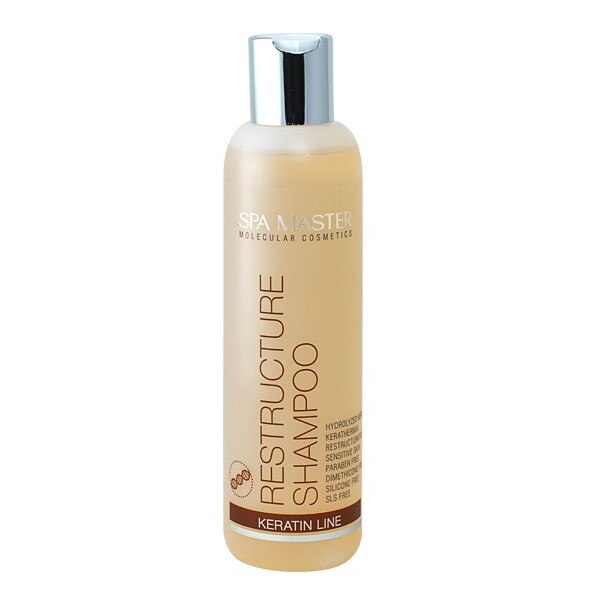 Sampon de restructurare cu keratina, nu contine sulfati, parabeni, siliconi si dimeticoni Spa Master 200ml