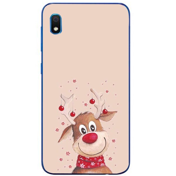 Husa din Silicon, Craciun Happy Rudolph pentru Samsung Galaxy A10, Multicolor
