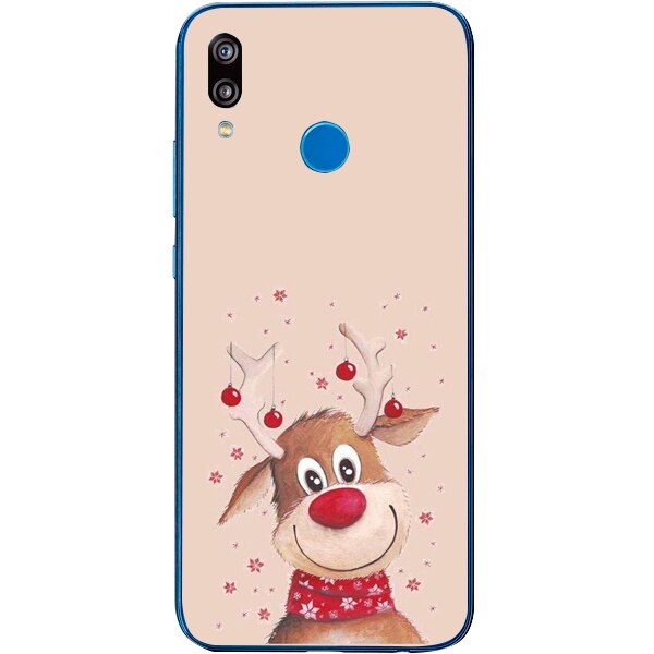 Husa din Silicon, Craciun Happy Rudolph pentru Huawei P20 Lite, Multicolor
