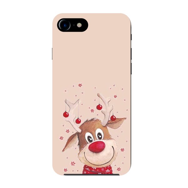 Husa din Silicon, Craciun Happy Rudolph pentru iPhone 7 Plus, Multicolor