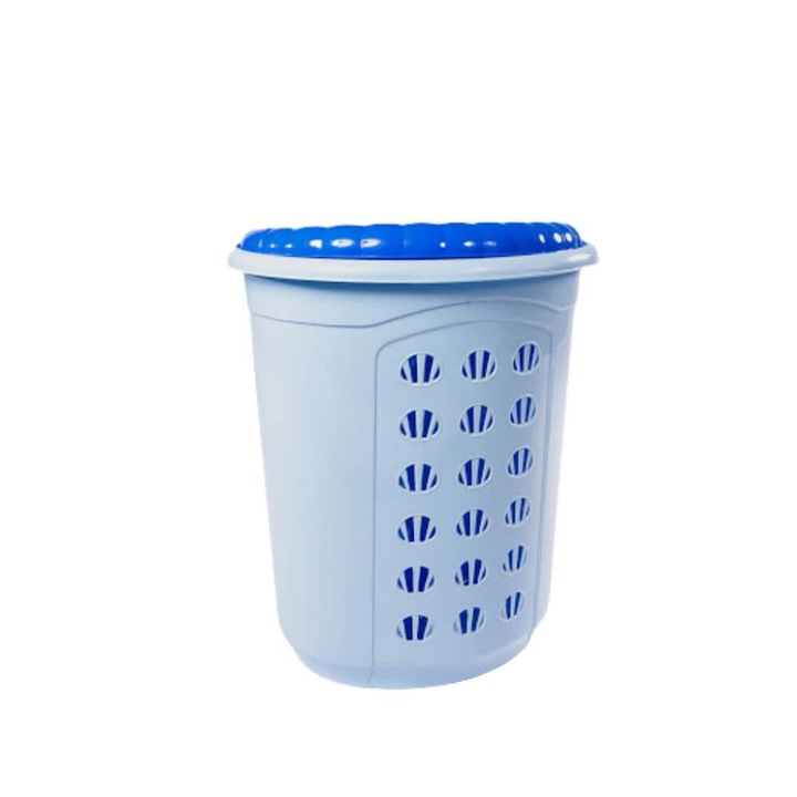 Cos de Rufe STERK Scoica, 46x36x54 cm, cu Capac, Plastic Albastru