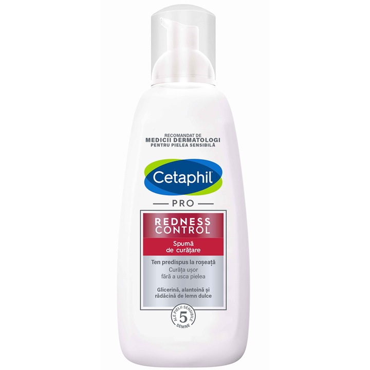 Spuma de Curatare pentru fata Cetaphil PRO Redness Control, pentru piele sensibila si predispusa la roseata, 236 ml
