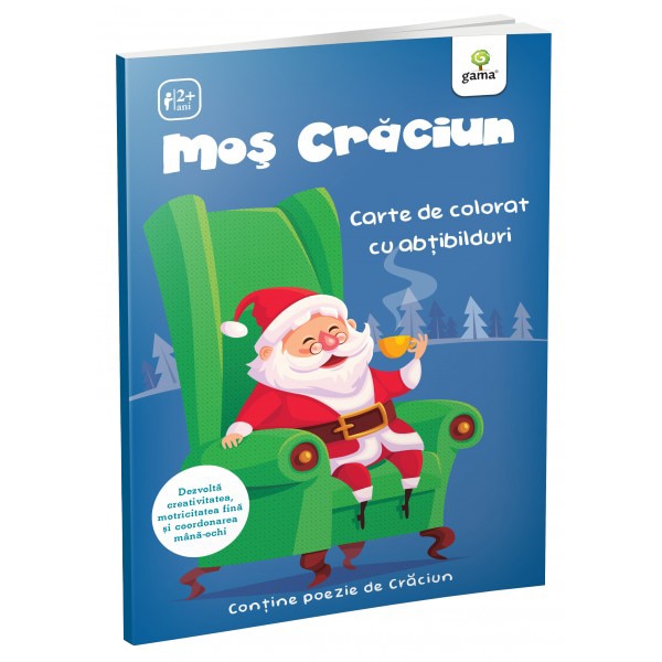 Mos Craciun.Carte de colorat cu abtibilduri/ Activitatile mele de Craciun