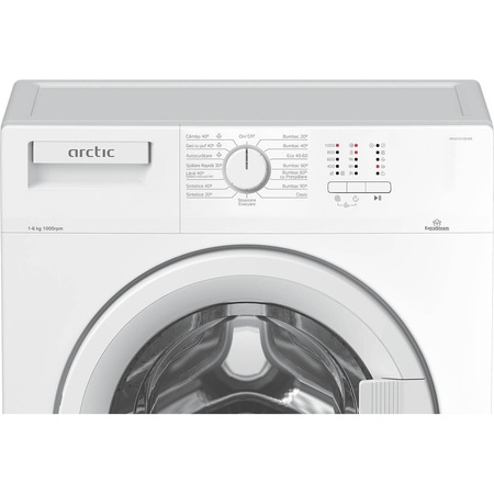 Masina de spalat rufe Slim Arctic APL61015XLW0 , 6 kg, 1000 RPM, Clasa A+++, ExtraSteam, Display LED, XL Door, Alb