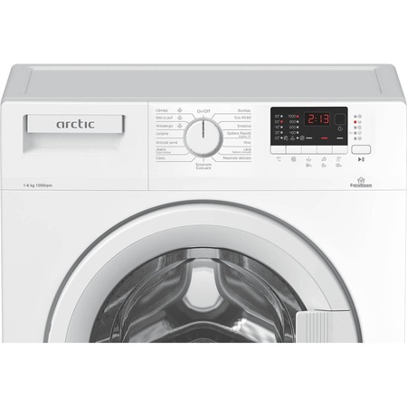 Masina de spalat rufe Slim Arctic APL61025XLW0, 6 Kg, 1000 RPM, Clasa E, ExtraSteam, AquaSurf, Alb