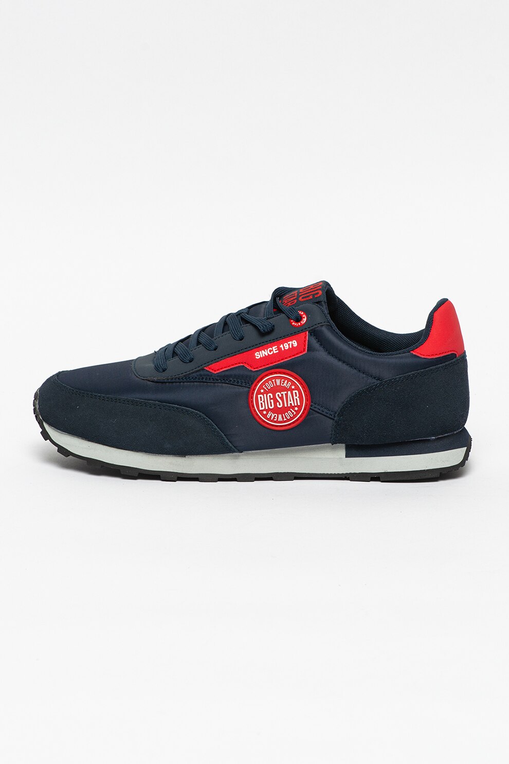 Big Star, Pantofi sport cu detalii de piele intoarsa, Bleumarin, 44