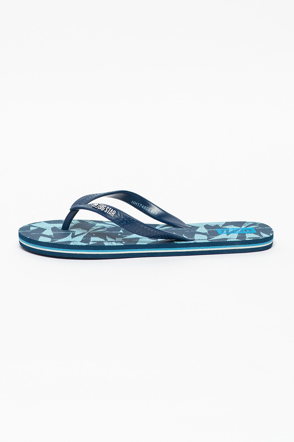 Big Star, Papuci flip-flop cu imprimeu, Bleumarin, 44