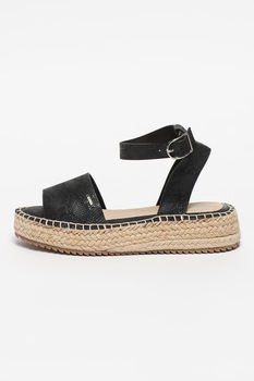 Big Star, Sandale flatform tip espadrile din piele ecologica Big Star, Sandale flatform tip espadrile din piele ecologica