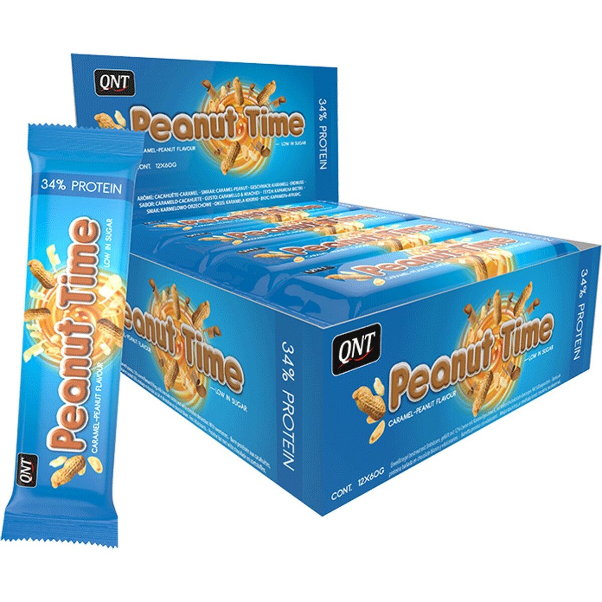 Set 12 batoane QNT Peanut Time 60g