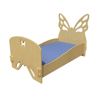 Pat pentru copii cu saltea, Fluturas , Eco Natur, 145*78 cm