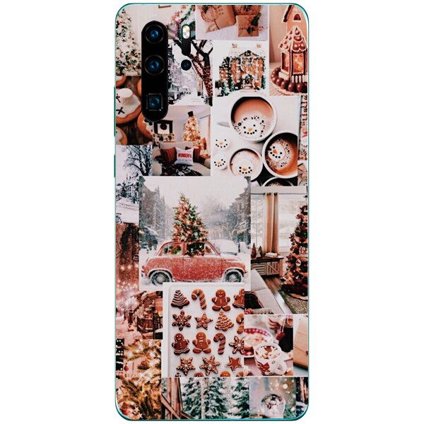Husa din Silicon, Craciun Happiness pentru Huawei P30 Pro, Multicolor